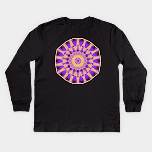 Stunning purple and yellow mandala Kids Long Sleeve T-Shirt